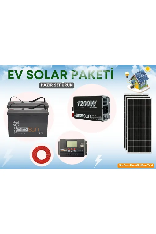 Güneş Enerji Paketi Yaz Kış Kullanım LiFePO4 Solar Paket